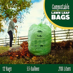50-55 Gallon Compost Bags, Heavy Duty Compostable Trash Bags, 1.57 Mil Extra - Image 5