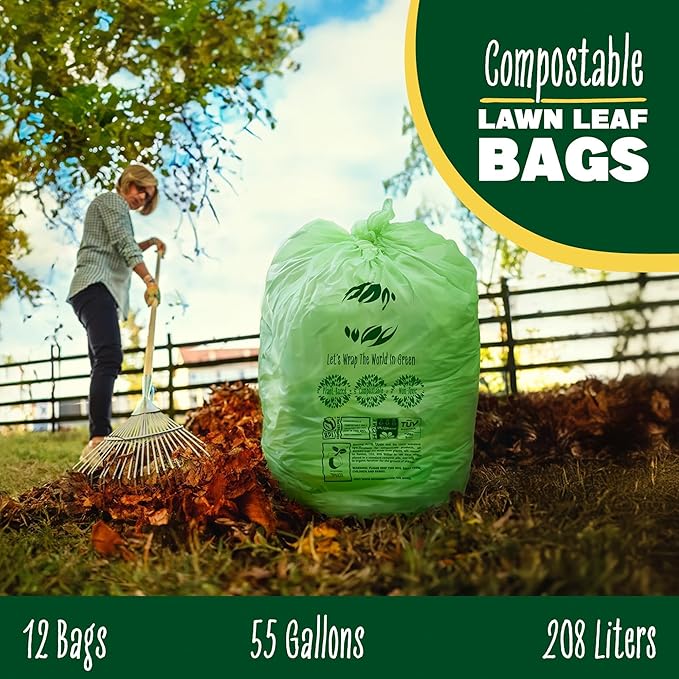 50-55 Gallon Compost Bags, Heavy Duty Compostable Trash Bags, 1.57 Mil Extra - Image 5