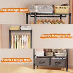 Heavy Duty Rolling Garment Rack 3 Tiers Adjustable Wire Shelving - Image 3