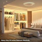 8FT Closet System with Shelves, Wall Mount Bedroom Wardrobe Walk-in Closet - Image 2