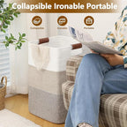 Laundry Hamper 96L Extra Large Laundry Basket, Woven Blanket Basket, Cotton - Image 5