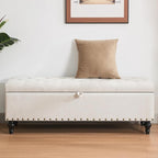 50" Storage Ottoman Bench, Tufted Ottoman - Image 3