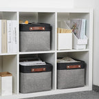 DULLEMELO Fabric Baskets for Storage, Rectangular Fabric Storage Bins - Image 7