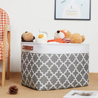DULLEMELO Foldable Nursery Storage Baskets Canvas Storage Bins - Image 3
