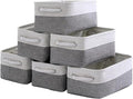 TcaFmac Small Storage Baskets for Shelf 6 Pack Canvas Storage Basket by TcaFmac