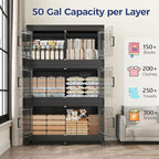150GAL Storage Bins with Lid and Wheels, Stackable Closet Organizers and - Image 3