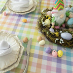 Waterproof Plaid Easter Tablecloth Fabric - Image 2
