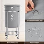 ELYKEN Laundry Hamper with Wheels, 110L Rolling Laundry Basket, Round Laundry - Image 5
