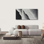NANKAI Hand Painted black and white abstract canvas art oil painting waves - Image 4