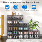 Mitees 10 Pack XX Large Thicken Sturdy Hard Plastic Clear Stackable Shoe - Image 2