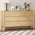 Dresser for Bedroom with 6 Drawers, Wooden TV Stand, Closet Clothes Organizer by ROMMAK