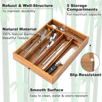 Silverware Organizer Kitchen Drawer Organizer Utensil Organizer Acacia - Image 4