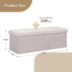 Athena Collection 43" Storage Ottoman Bench Folding Bench - Image 3
