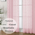 Aiyufeng Blush Pink Sheer Curtains 84 Inches Long 2 Panels Set, Soft Airy - Image 8
