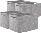OIAHOMY 4 Pack Storage Baskets for Organizing, Cube Storage Bins for Shelves by MasterofSpaceOptimization