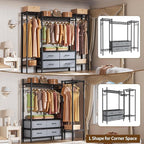 Large Garment Rack Heavy Duty Clothes Rack, Freestanding Closet Portable - Image 7