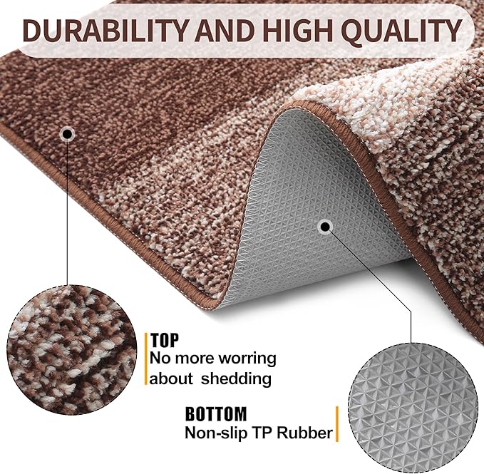 Kitinjoy Indoor Outdoor Door Mat, 71x47 Non-Slip Absorbent Dirt Trapper - Image 3