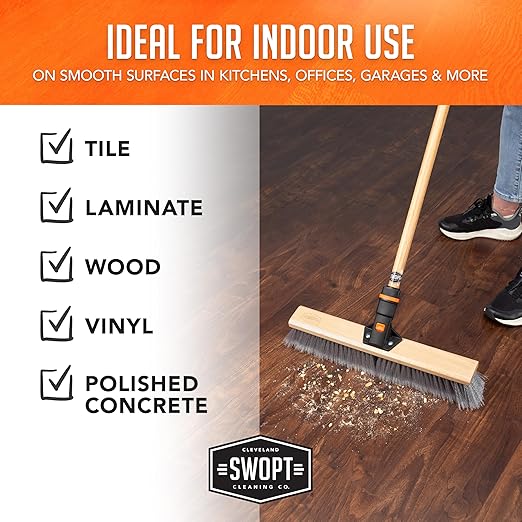 SWOPT 18” Premium Multi-Surface Push Broom Head — Indoor and Outdoor Push Broom - Image 9