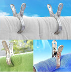 8 Pack Stainless Steel Clothespins, 4.7 Inch Towel Clips - Image 2