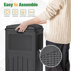 Flamaker 30 Gallon Trash Can, Resin Outdoor Garbage Can - Image 4