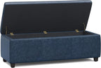 SIMPLIHOME Avalon 48 inch Wide Contemporary Rectangle Storage Ottoman Bench in - Image 4