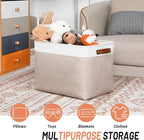 DULLEMELO Fabric Storage Bins, Lining Fabric Baskets - Image 3