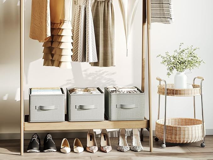 3 Pack Fabric Storage Bins for Shelves | 16.25x12x10in Closet Storage Baskets | - Image 8