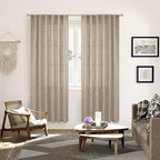YoungsTex Dark Oatmeal Linen Curtains 78 Inch Length - Image 2