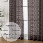 Aiyufeng Sheer Curtains 63 Inch Length 2 Panels Set, Solid Brown Light - Image 8
