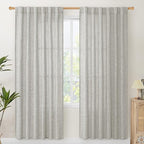 YoungsTex Light Grey Linen Curtains 78 Inch Length by YoungsTex