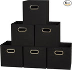 Household Essentials 80-1 Foldable Fabric Storage Bins | Set of 6 Cubby Cubes by HouseholdEssentials