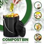 Utopia Kitchen Compost Bin for Kitchen Countertop, 1 Gallon Compost Bucket for - Image 4