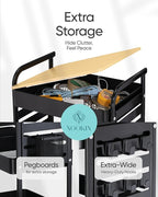 Art Cart with Tabletop & Pegboard - Image 3