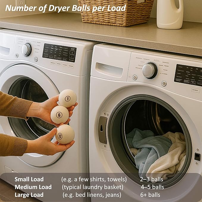 Sheep Wool Dryer Balls 6 Pack XXL Premium Natural Fabric Softener, Reusable - Image 5