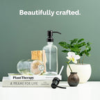 Vine Creations Clear Glass Soap Dispenser Set, Dish Soap and Hand Soap - Image 2