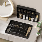 Kitchen Drawer Organizer Tray, Stackable Black Bamboo Drawer Organizer - Image 4