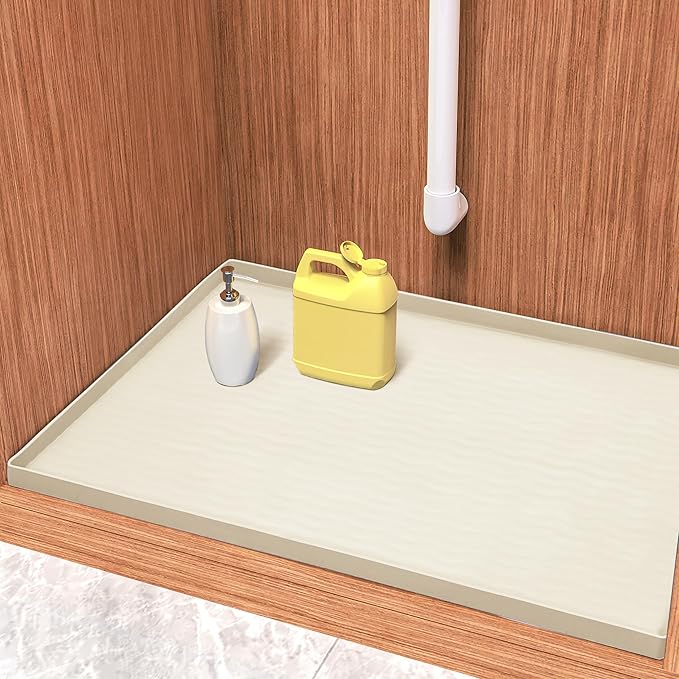 URMONA Waterproof Silicone Under Sink Mat 25'' x 22'' Shelf Liner by URMONA
