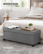 SONGMICS Storage Ottoman Bench, Foldable Foot Rest - Image 3