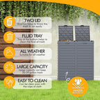62 Gallon Outdoor Trash Can, Waterproof Resin Trash Can - Image 7