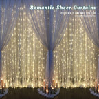 Chyhomenyc Extra Long White Sheer Curtains 144 inch 2 Panels Set, Translucent - Image 4