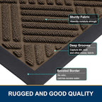 Smiry Front Door Mat Outside Entrance, Heavy Duty Outdoor Indoor Mat, Natural - Image 4