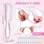 Patelai 48 Pcs Handle Grip Nail Brush Bulk Colorful Nail Scrubber Cleaner - Image 2