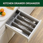 Bellsal Grey Utensil Organizer 10 Inch Silverware Tray - Image 2