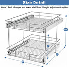 LOVMOR 2 Tier Individual Pull Out Cabinet Organizer 17" W x 21" D, Slide Out - Image 3