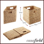 Casafield 10.5" x 10.5" Water Hyacinth Storage Baskets, Natural - Image 7