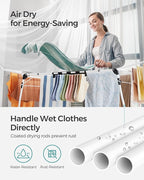 SONGMICS Clothes Drying Rack Foldable, Gullwing Laundry Drying Rack, - Image 7