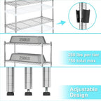 Auslar 3-Shelf Storage Wire Shelves Heavy Duty 3 Tiers Standing Shelving Units - Image 6
