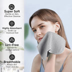 Microfiber Waffle Face Towels, 2 Pieces, Fast Drying, Lint Free - Image 4