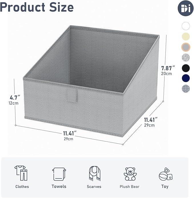 DIMJ Storage Bins for Closet, Trapezoid Storage Bins - Image 2