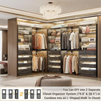 Aheaplus Closet System Set of 3, 138.5" Wood Closet Organizer System Tower - Image 2